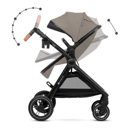 KINDERKRAFT - Yhdistelmärattaat 3in1 ESME Sand beige + turvaistuin MINK PRO