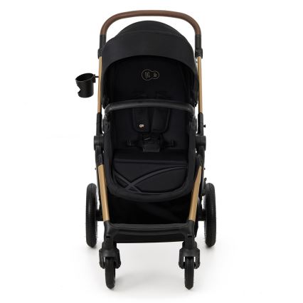 KINDERKRAFT - Yhdistelmärattaat 3in1 MOOV 2 AIR Pure musta + turvaistuin MINK PRO