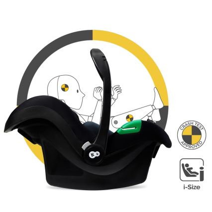 KINDERKRAFT - Yhdistelmärattaat 3in1 MOOV 2 AIR Pure musta + turvaistuin MINK PRO