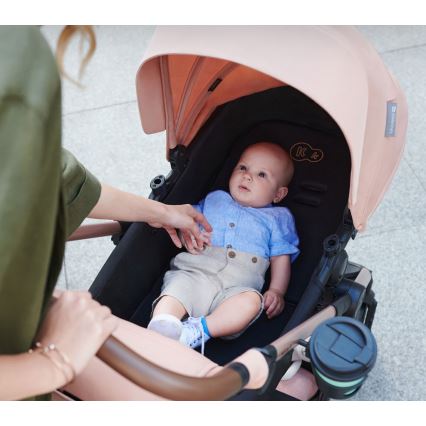 KINDERKRAFT - Yhdistelmärattaat 3in1 MOOV 2 Sand beige + turvaistuin MINK PRO