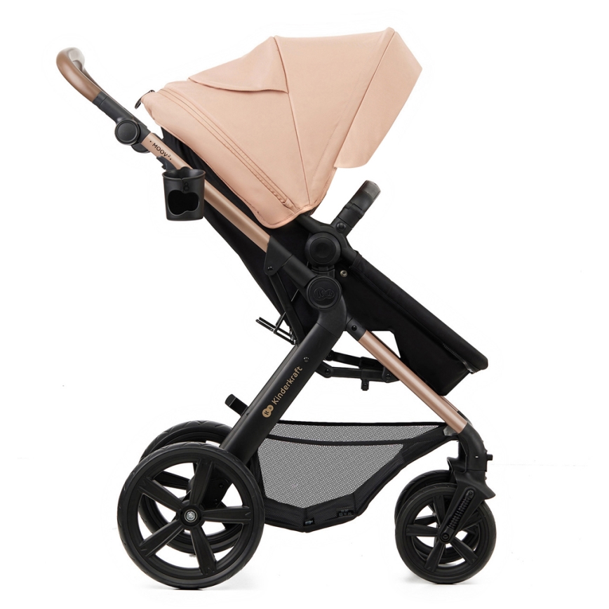 KINDERKRAFT - Yhdistelmärattaat 3in1 MOOV 2 Sand beige + turvaistuin MINK PRO