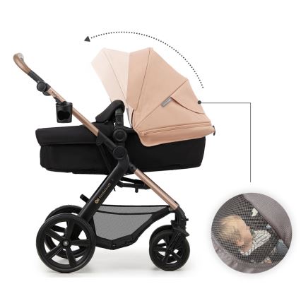 KINDERKRAFT - Yhdistelmärattaat 3in1 MOOV 2 Sand beige + turvaistuin MINK PRO