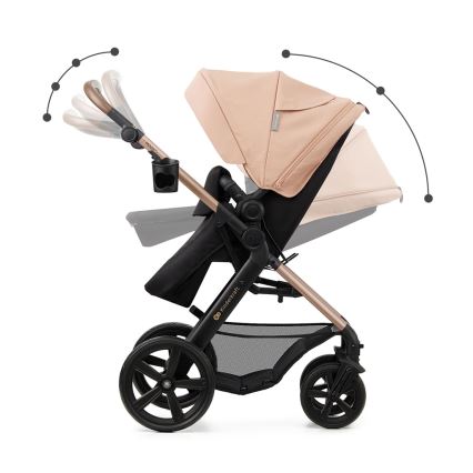 KINDERKRAFT - Yhdistelmärattaat 3in1 MOOV 2 Sand beige + turvaistuin MINK PRO