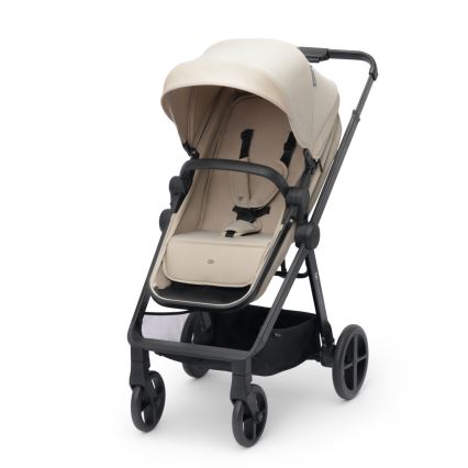 KINDERKRAFT - Yhdistelmärattaat 4in1 NEWLY Klassikko beige + turvaistuin MINK PRO jalustalla ISOFIX
