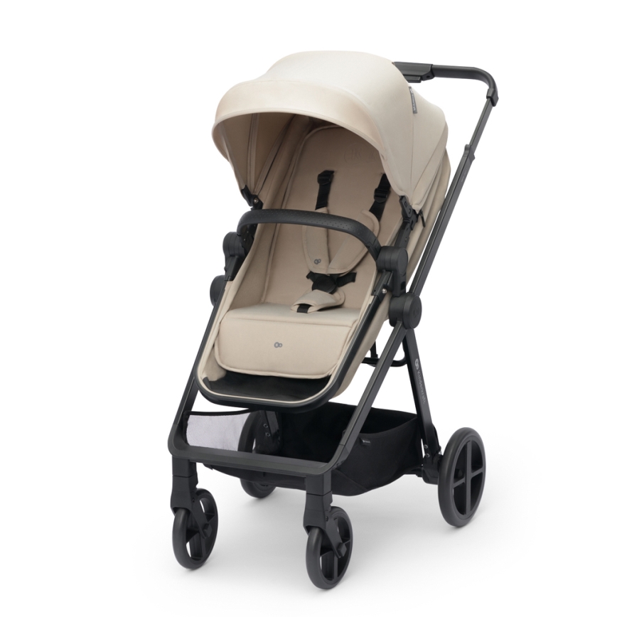 KINDERKRAFT - Yhdistelmärattaat 4in1 NEWLY Klassikko beige + turvaistuin MINK PRO jalustalla ISOFIX