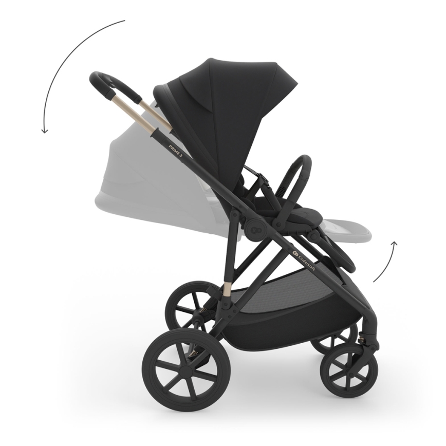 KINDERKRAFT - Yhdistelmävaunut 3-in-1 PRIME 3 Venezian Black