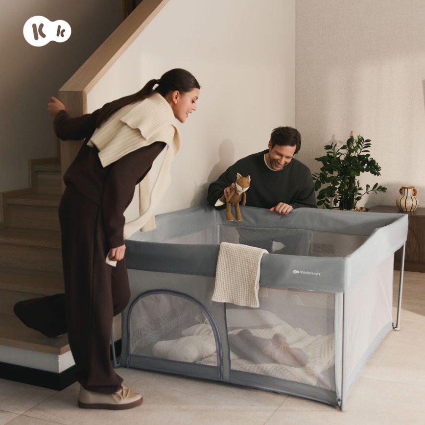 KINDERKRAFT - ZIKI lasten leikkikehä, harmaa