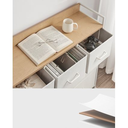 Laatikosto KIRA valkoinen/ruskea