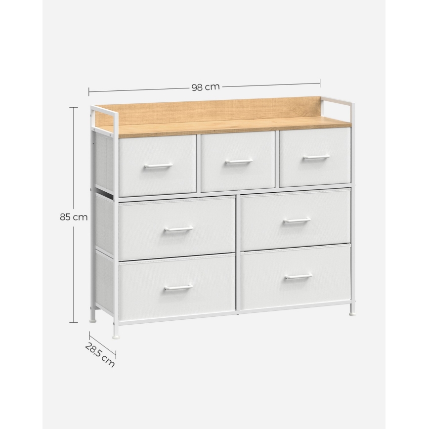 Laatikosto KIRA valkoinen/ruskea