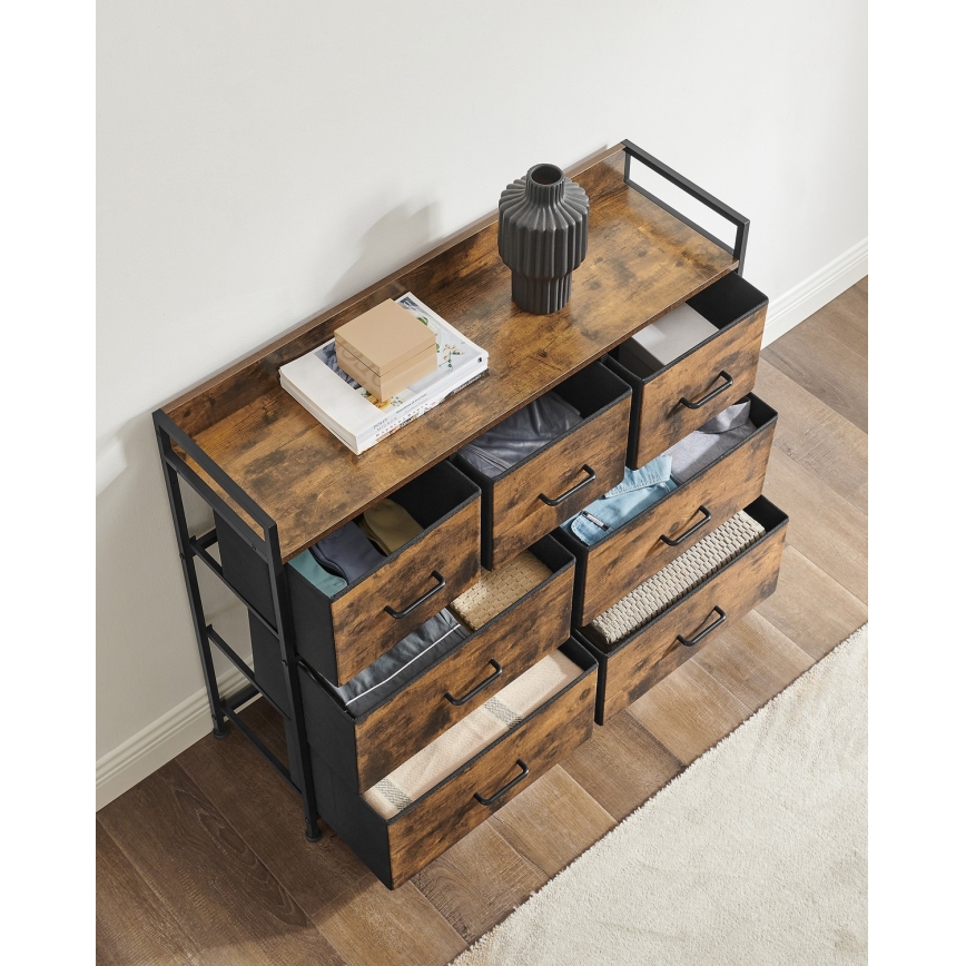 KIRA-lipasto vetolaatikoilla, ruskea/musta