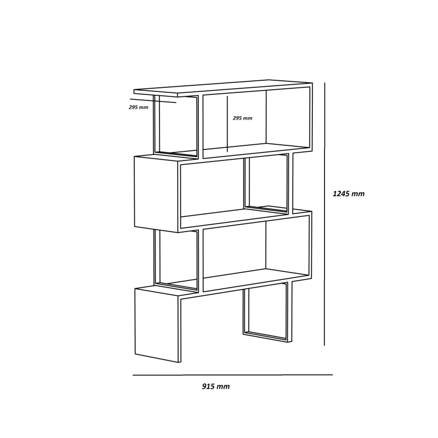 Kirjahylly ADRIANA 124x91,5 cm beige/musta