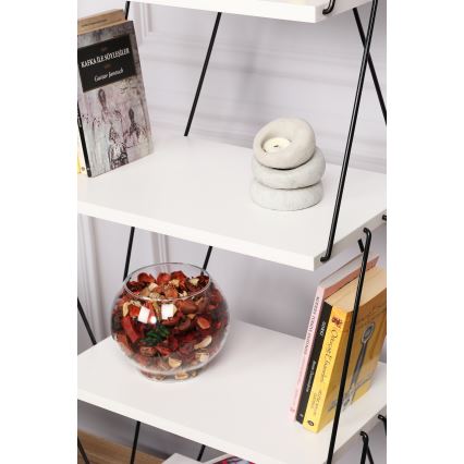 Kirjahylly BALABAN 165x48 cm valkoinen/musta