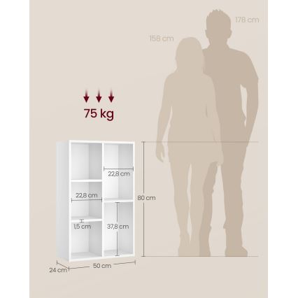 Kirjahylly DOVARO, valkoinen