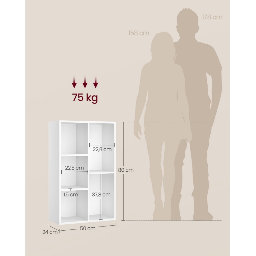 Kirjahylly DOVARO, valkoinen