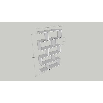 Kirjahylly ELIF 156x90 cm ruskea