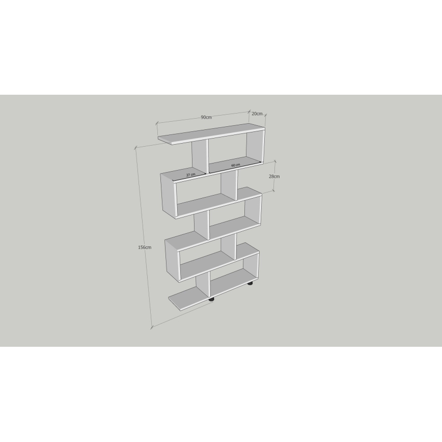 Kirjahylly ELIF 156x90 cm ruskea