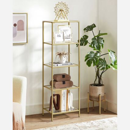 Kirjahylly GLASY 40x125x30 cm kultainen
