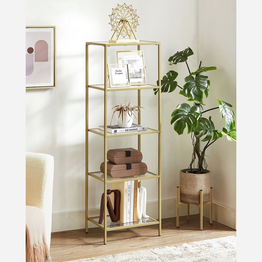 Kirjahylly GLASY 40x125x30 cm kultainen