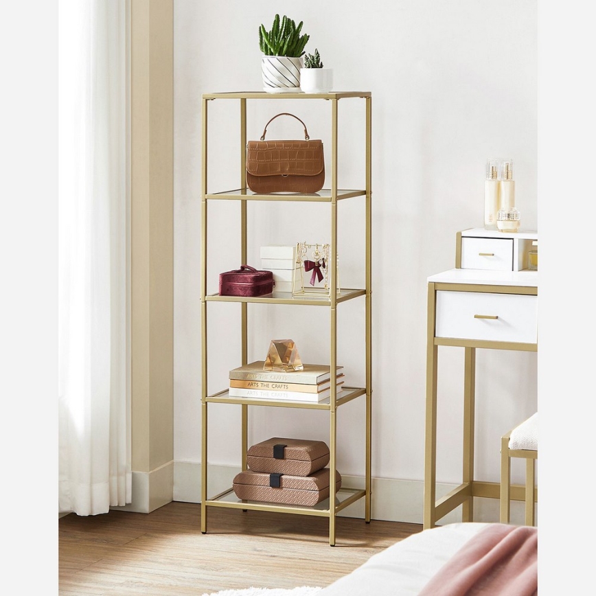 Kirjahylly GLASY 40x125x30 cm kultainen