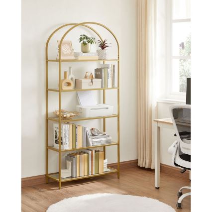 Kirjahylly GLASY 83x184x30 cm kultainen
