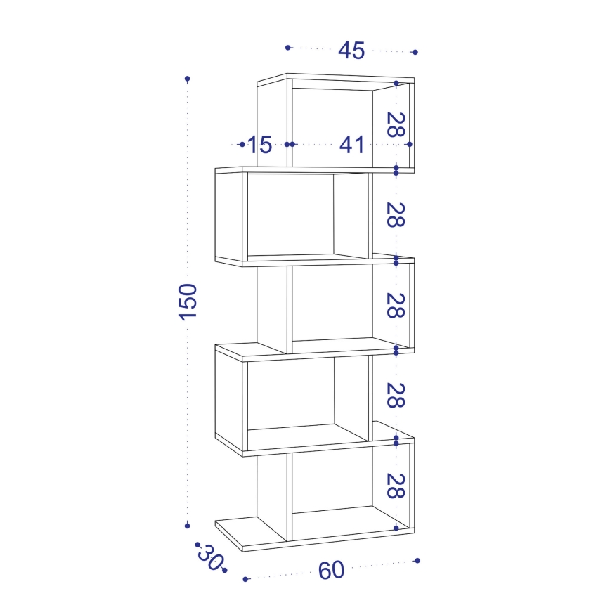 Kirjahylly MERIC 15x60 cm valkoinen