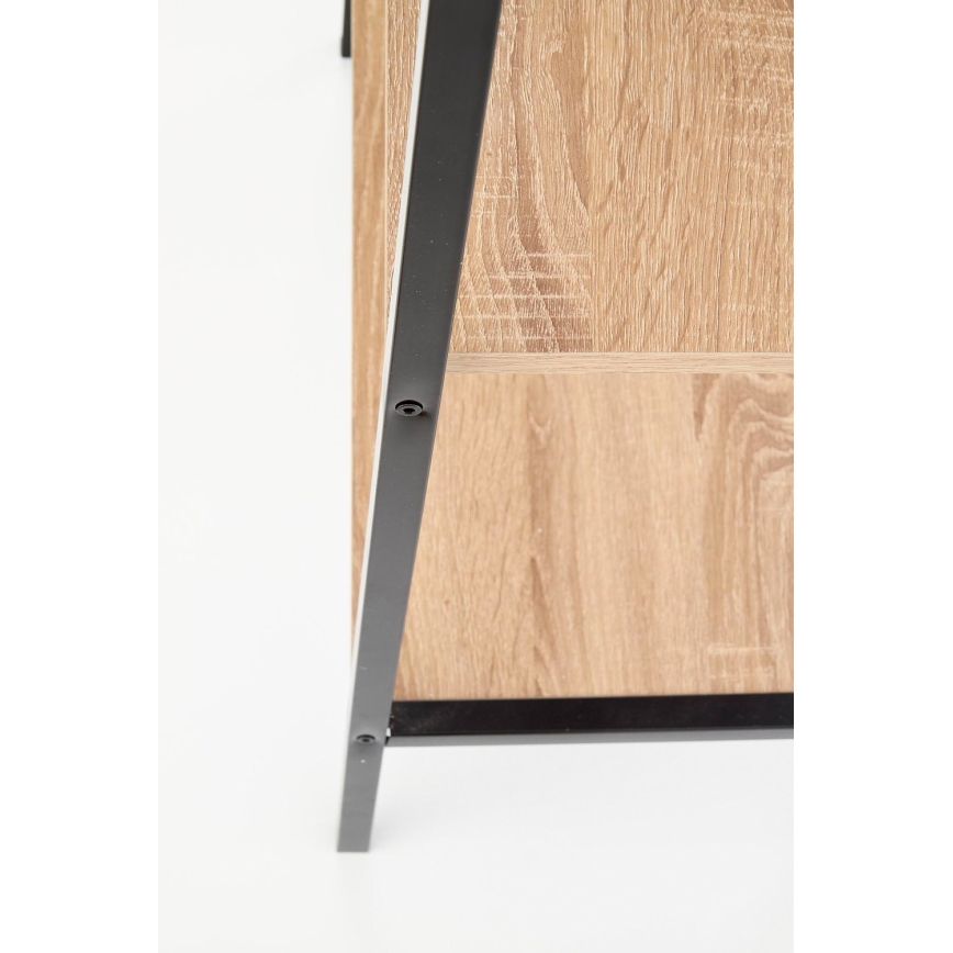 Kirjahylly NARVIK 148x60 cm musta/tammi sonoma