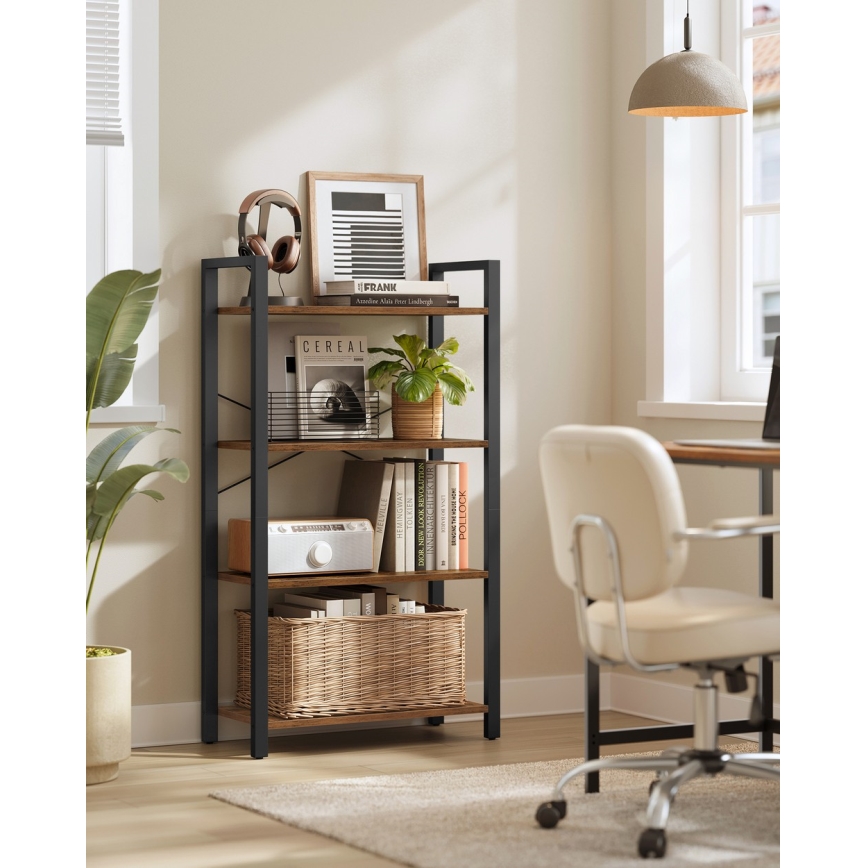 Kirjahylly NAVARO ruskea/musta