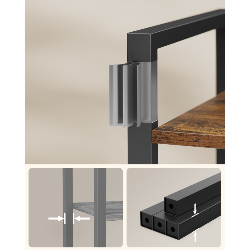 Kirjahylly NAVARO ruskea/musta