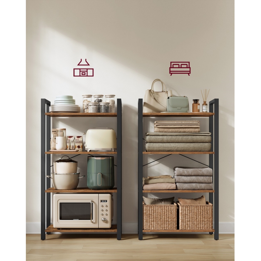 Kirjahylly NAVARO ruskea/musta