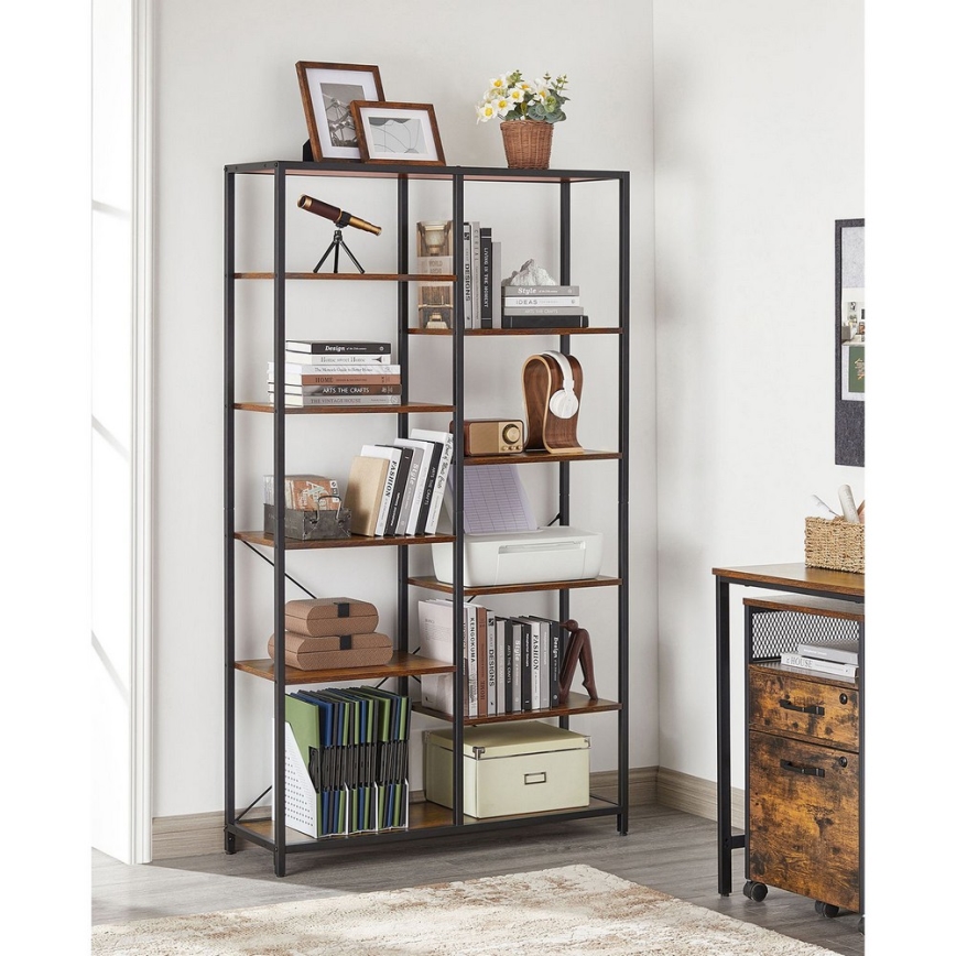 Kirjahylly NAVARO ruskea/musta