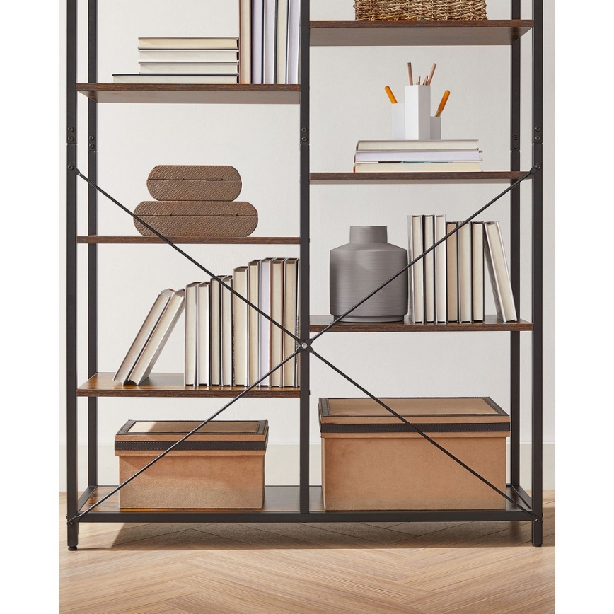 Kirjahylly NAVARO ruskea/musta