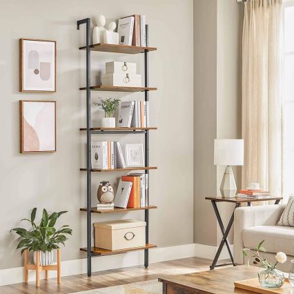 Kirjahylly NAVARO ruskea/musta