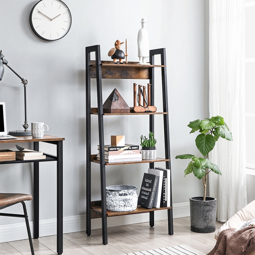 Kirjahylly NAVARO ruskea/musta