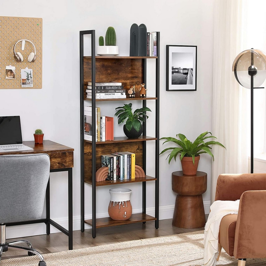 Kirjahylly NAVARO ruskea/musta