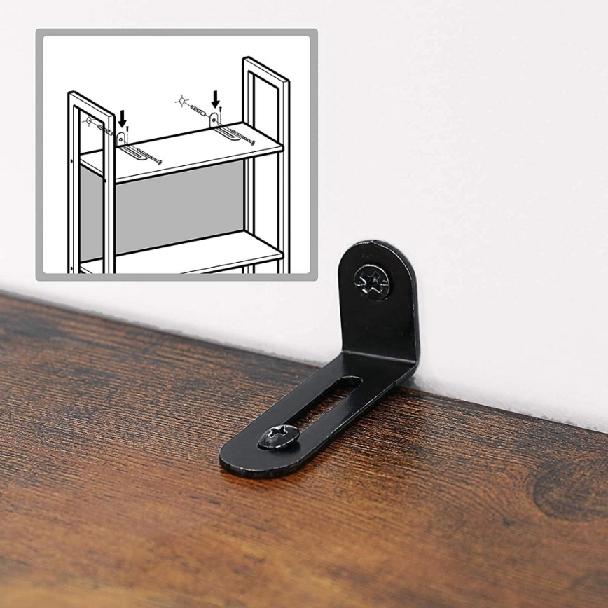 Kirjahylly NAVARO ruskea/musta