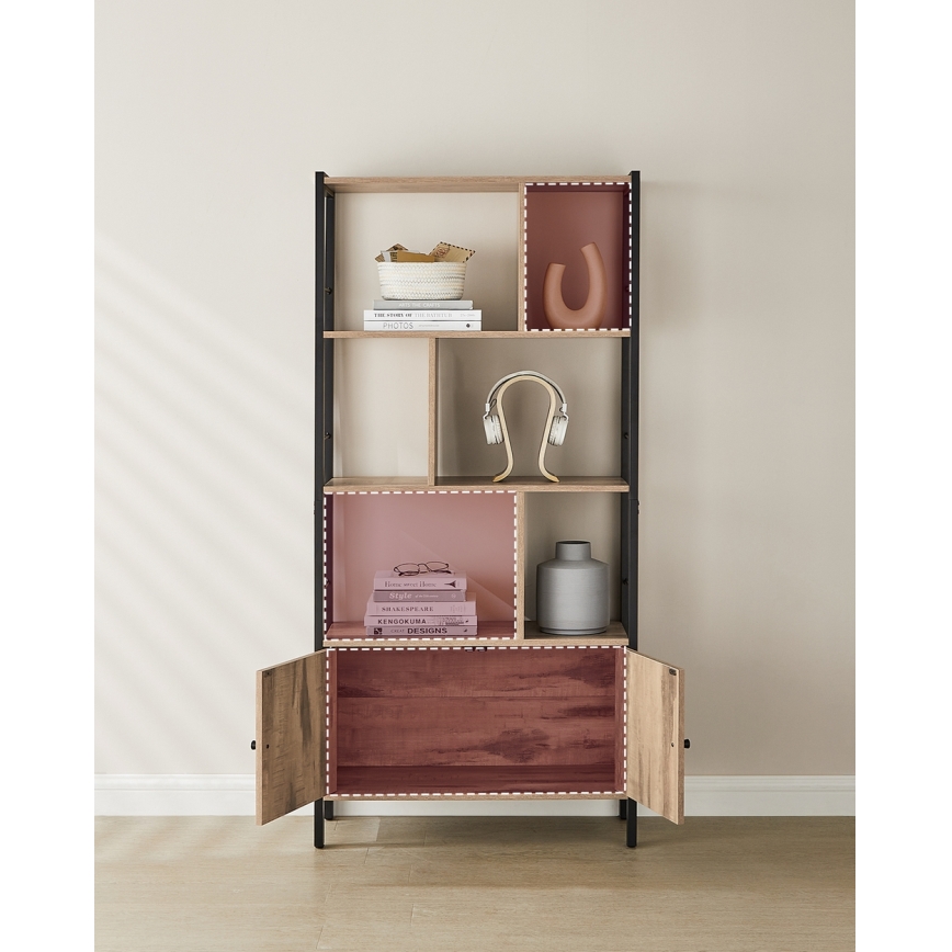 Kirjahylly NAVARO ruskea/musta