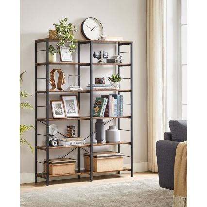 Kirjahylly NAVARO ruskea/musta