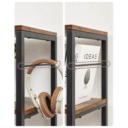 Kirjahylly NAVARO ruskea/musta