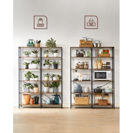 Kirjahylly NAVARO ruskea/musta