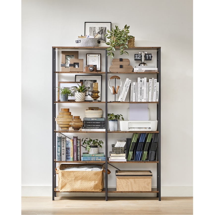 Kirjahylly NAVARO ruskea/musta