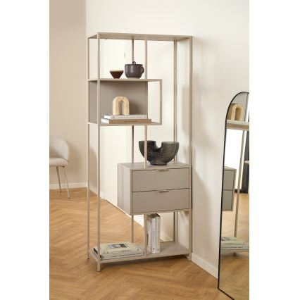 Kirjahylly SARON 77x185 cm harmaa