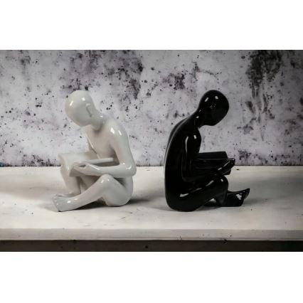 Kirjatuki 17,5x13x14 cm musta/valkoinen