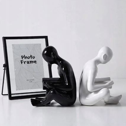 Kirjatuki 17,5x13x14 cm musta/valkoinen