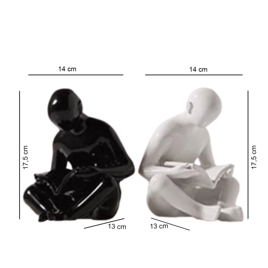 Kirjatuki 17,5x13x14 cm musta/valkoinen