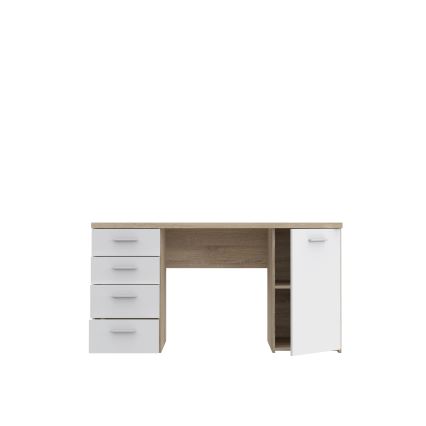 Kirjoituspöytä ARENO, valkoinen/sonoma-tammi