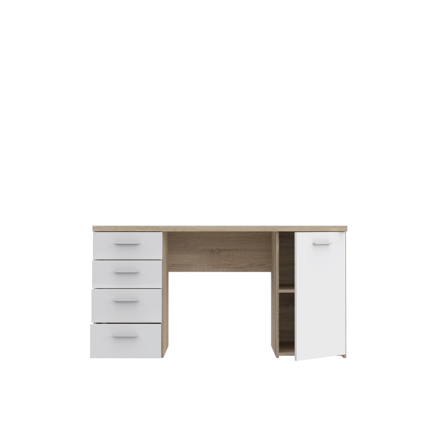 Kirjoituspöytä ARENO, valkoinen/sonoma-tammi