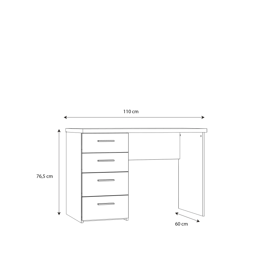 Kirjoituspöytä GINO, valkoinen