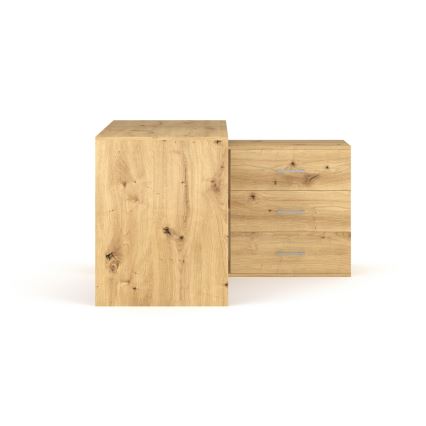 Kirjoituspöytä laatikoilla ja käännettävällä oikealle tai vasemmalle kulmalla P/L JULES artisan-tammi