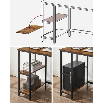 Kirjoituspöytä SOLEA, ruskea/musta