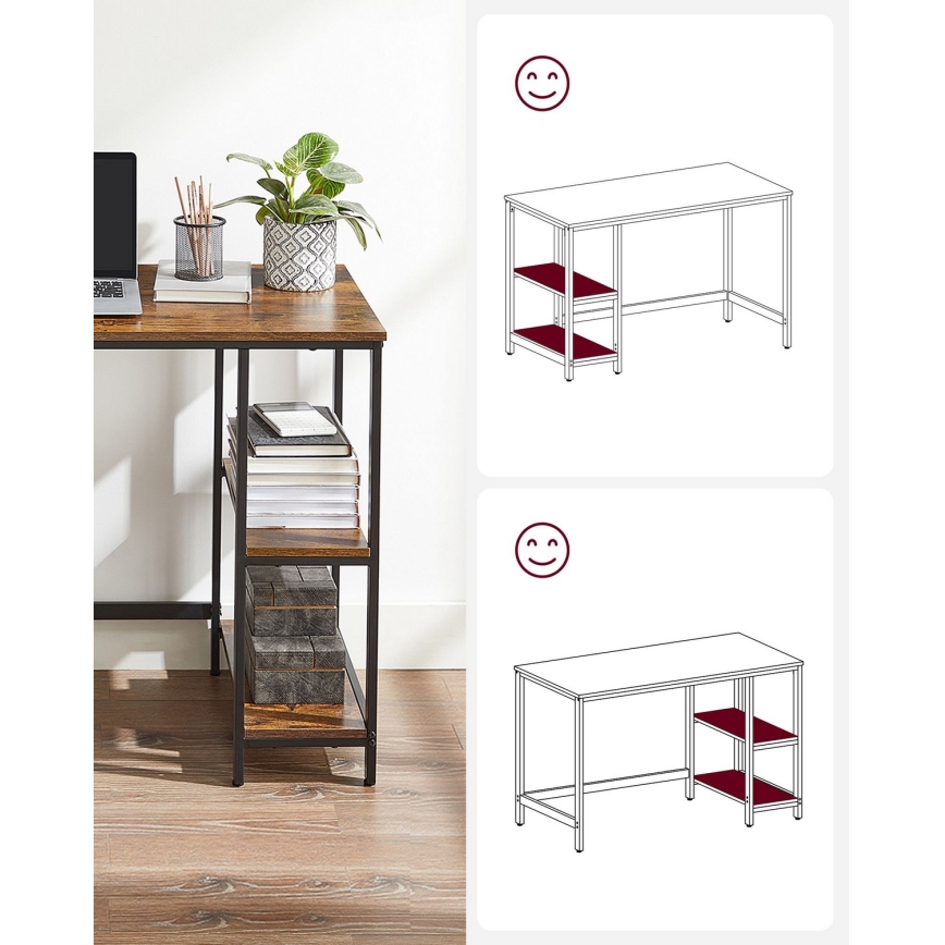 Kirjoituspöytä SOLEA, ruskea/musta